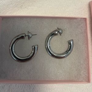 FREE WITH ANY PURCHASE Zara Chunky Silver Hoop Earrings